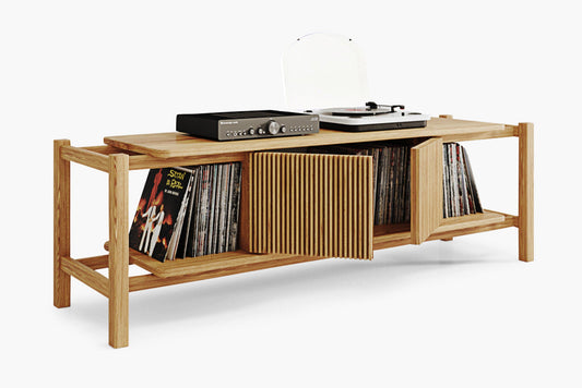 Solid oak media console_No.06