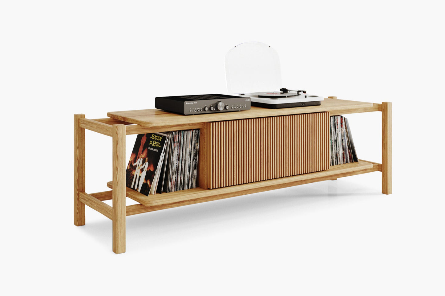 Solid oak media console_No.06