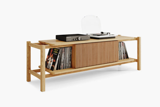 Solid oak media console_No.06