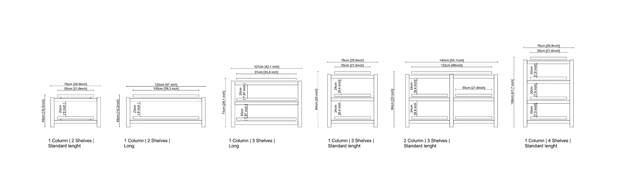 Technical drawing of audio racks