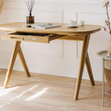 Our kunsst desk can be used as  for makeup desk in bedroom or even wooden office desk, wooden desk with drawers with drawer under desk or solid oak desk for home office also known as writing desk